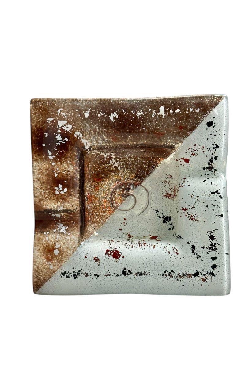 handmade glass ashtray 17×17