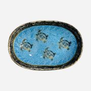Plate ceramic oval small turtles 24×16