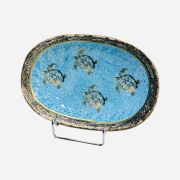 Plate ceramic oval small turtles 24×16