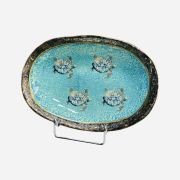 Plate ceramic oval small turtles 24×16