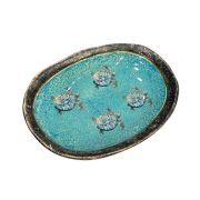 Plate ceramic oval small turtles 24×16