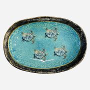 Plate ceramic oval small turtles 24×16