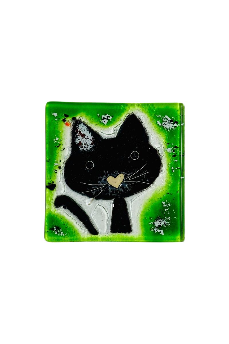 Cat glass coasters 10×10