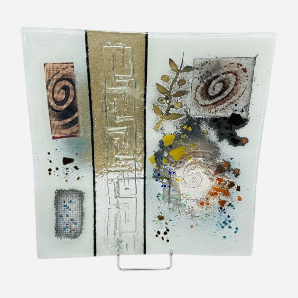 Meandros and spiral plate 35×35