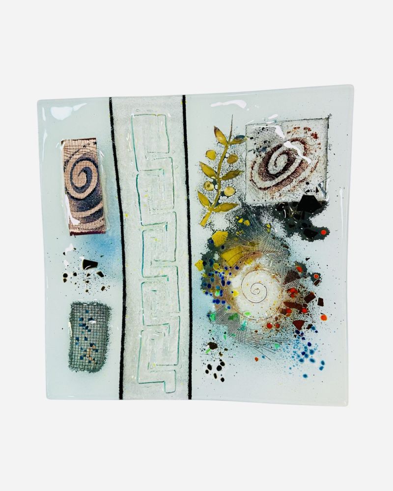 Meandros and spiral plate 35×35