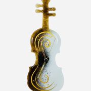 Clock violin with spiral & metals 33×13