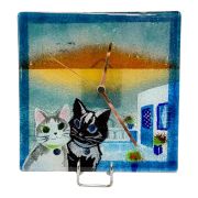 Island clock with cats 22×22