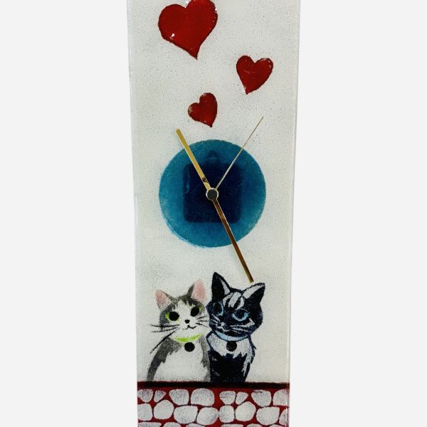 Clock with cats 45x15