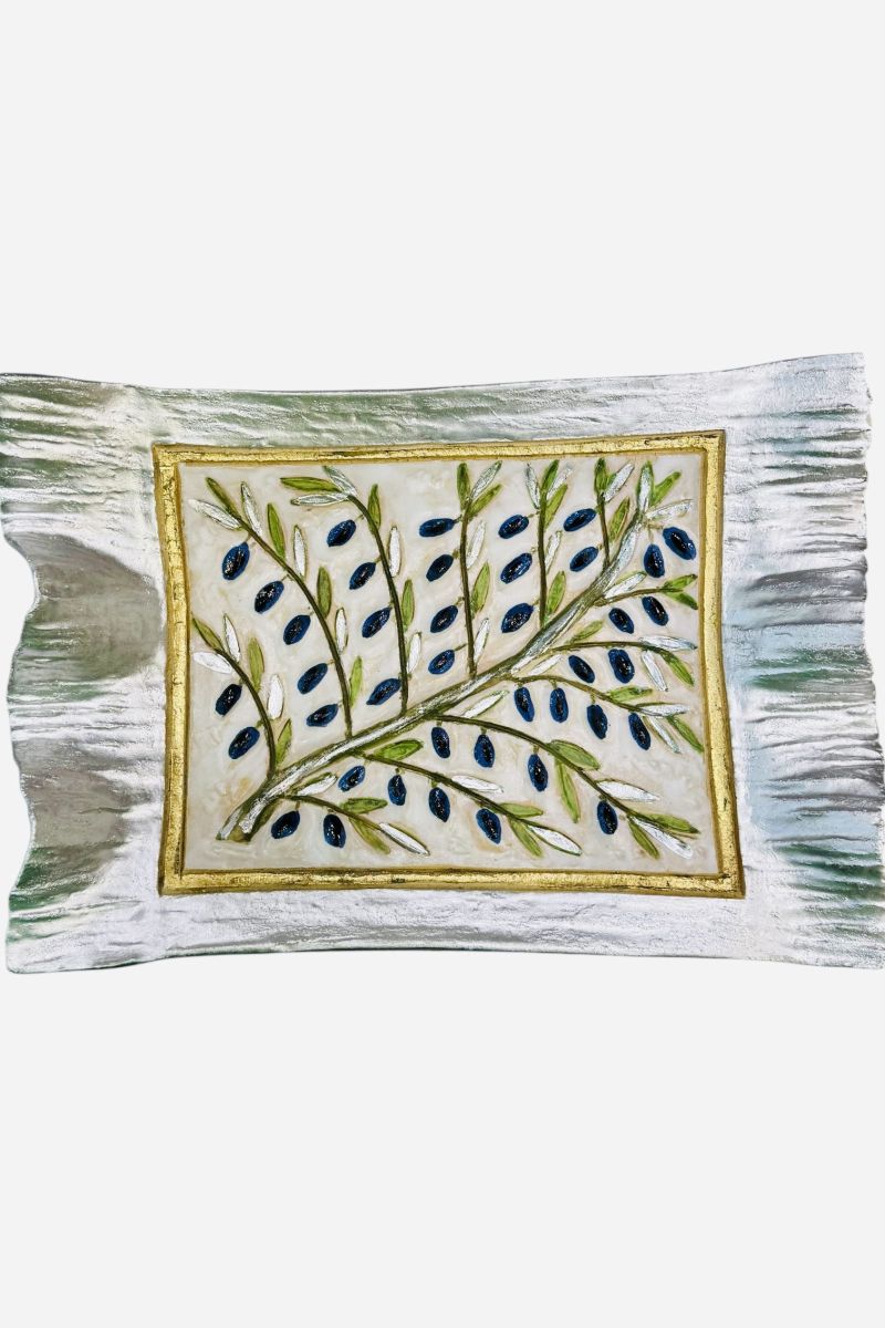 Ceramic olive plate 38×27