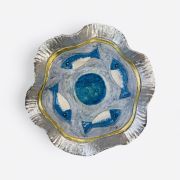 Small ceramic bowl with glass in the middle and fish F25