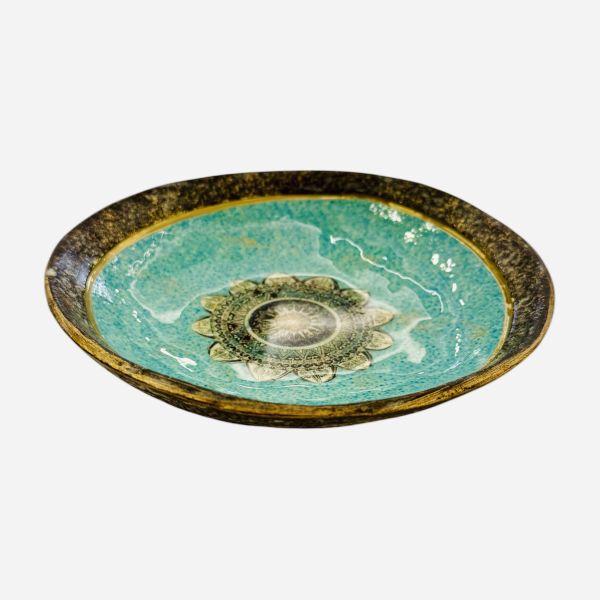 Plate ceramic round small mandala F20