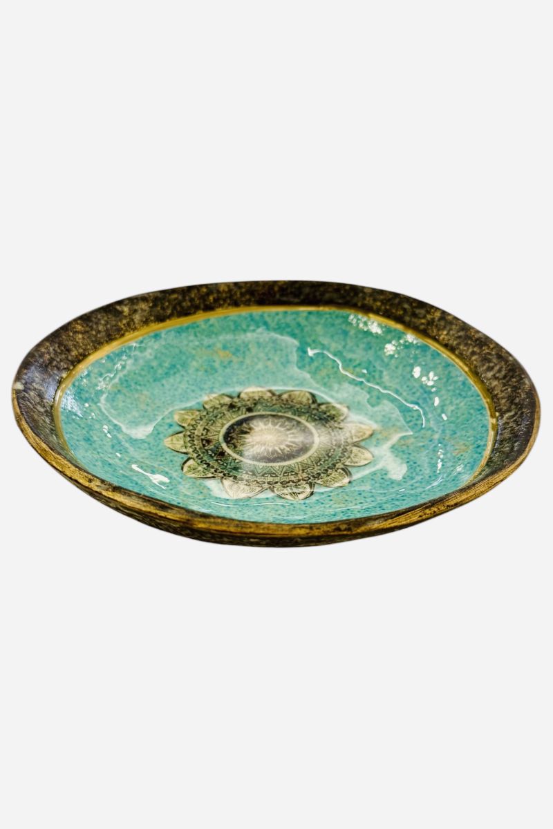 Plate ceramic round small mandala F20