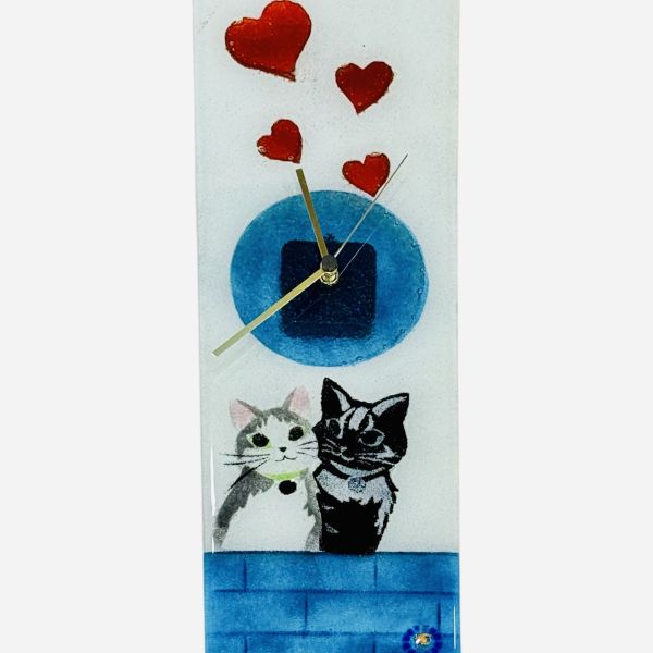Clock with cats 45x15cm