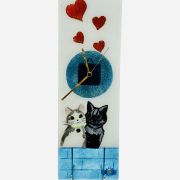 Clock with cats 45x15cm