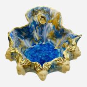 Bowl with faces and glass 21cm x19cm