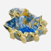 Bowl with faces and glass 21cm x19cm