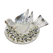 Birds plate with olive branch 34cm x 32cm