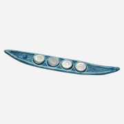 Four-seat boat-shaped candle holder 39 x 6cm